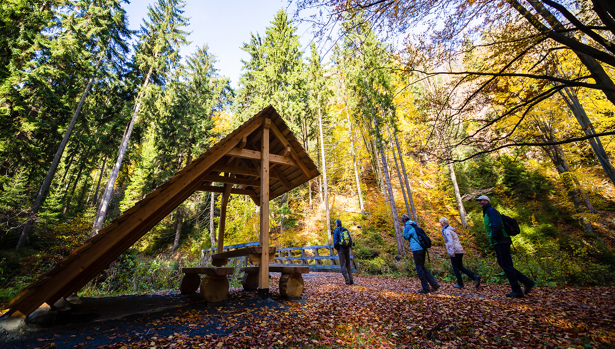 Wanderweg mit Schutzhütte