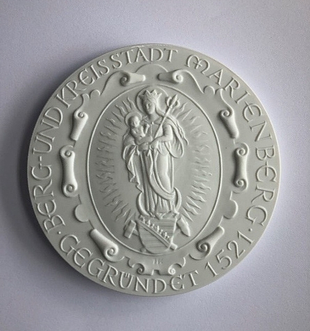 Ehrenplakette der Stadt Marienberg in Weiß