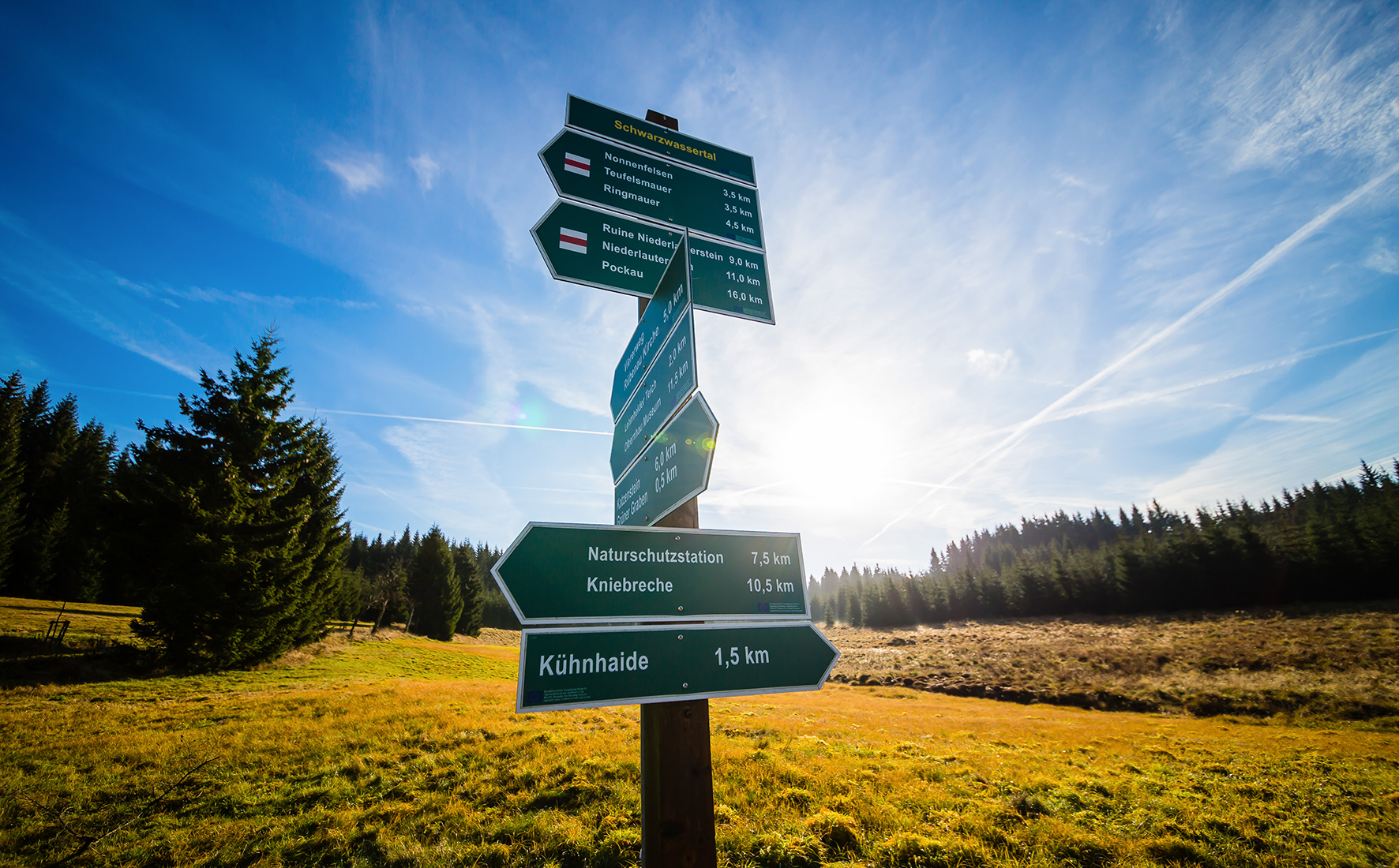 Hinweisschild Wanderwege